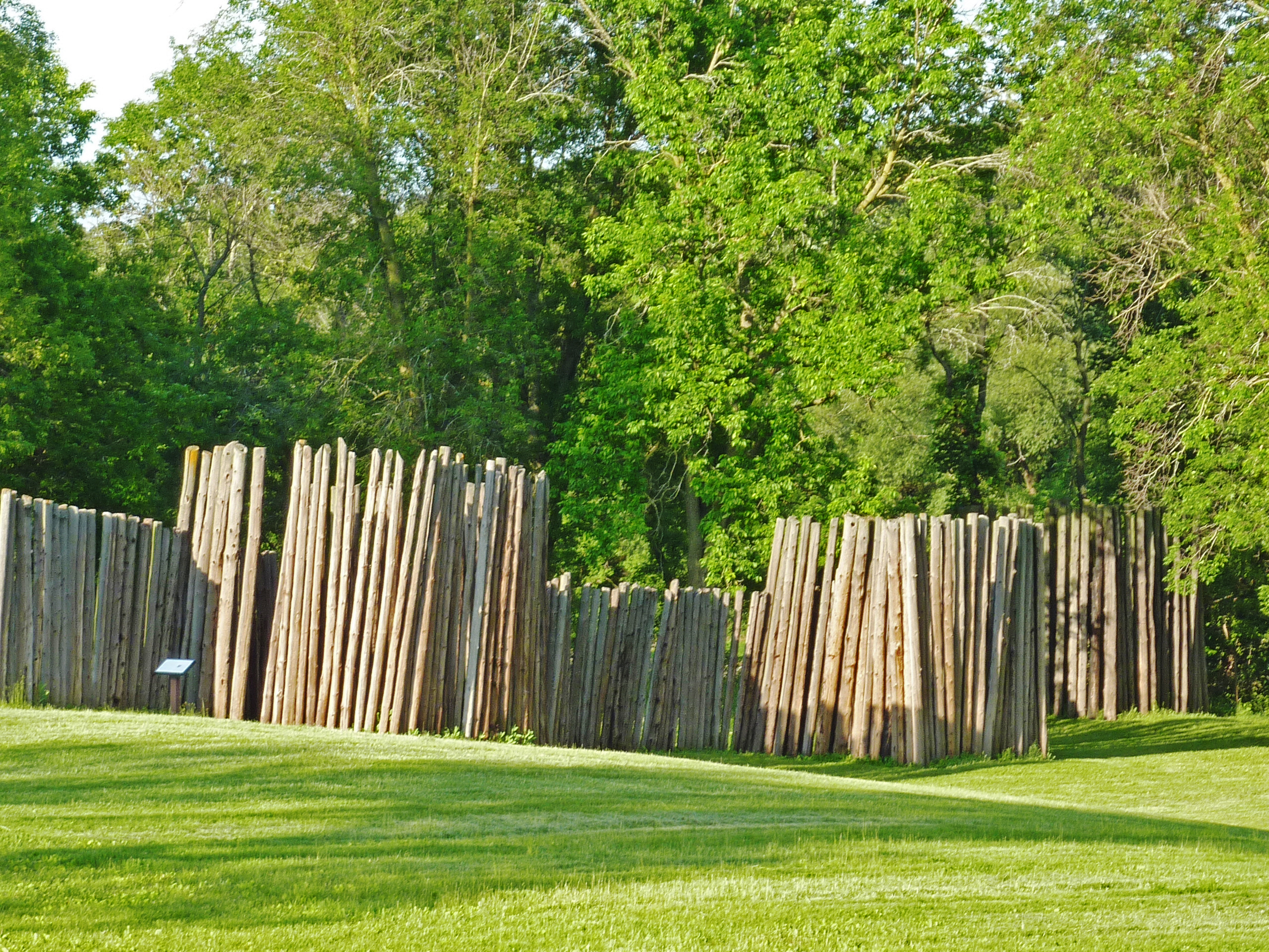 Reconstructed wooden stockade at Aztalan State Park